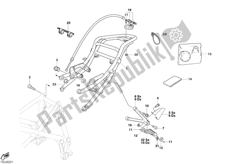 Todas las partes para Biposto Marco Trasero de Ducati Superbike 999 S 2004